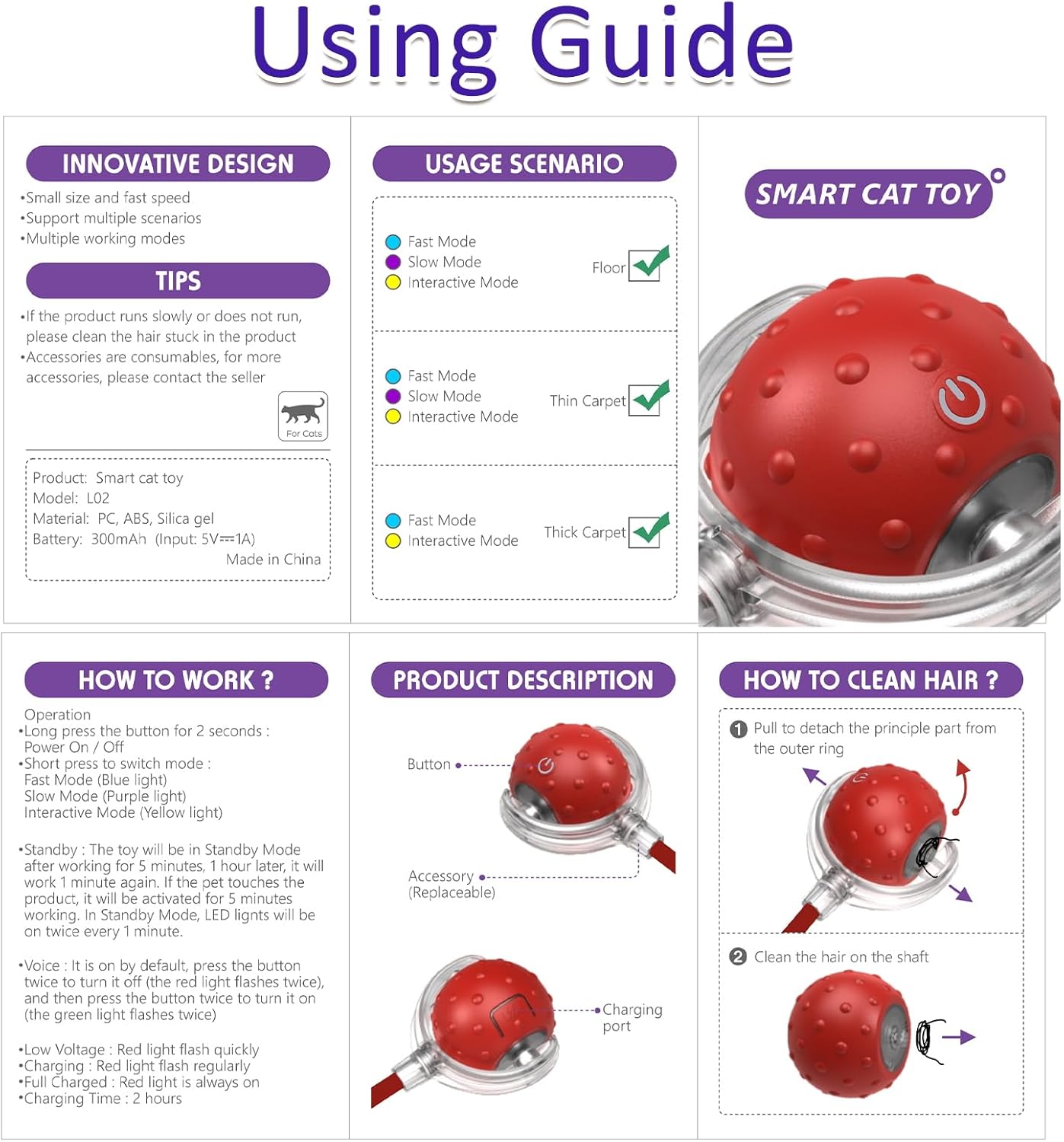 Giociv Interactive Cat Toys Ball