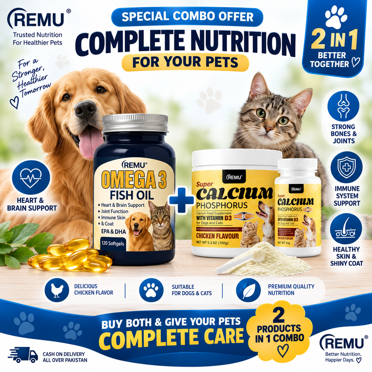Omega 3 Fish Oil supplements for cats & dogs