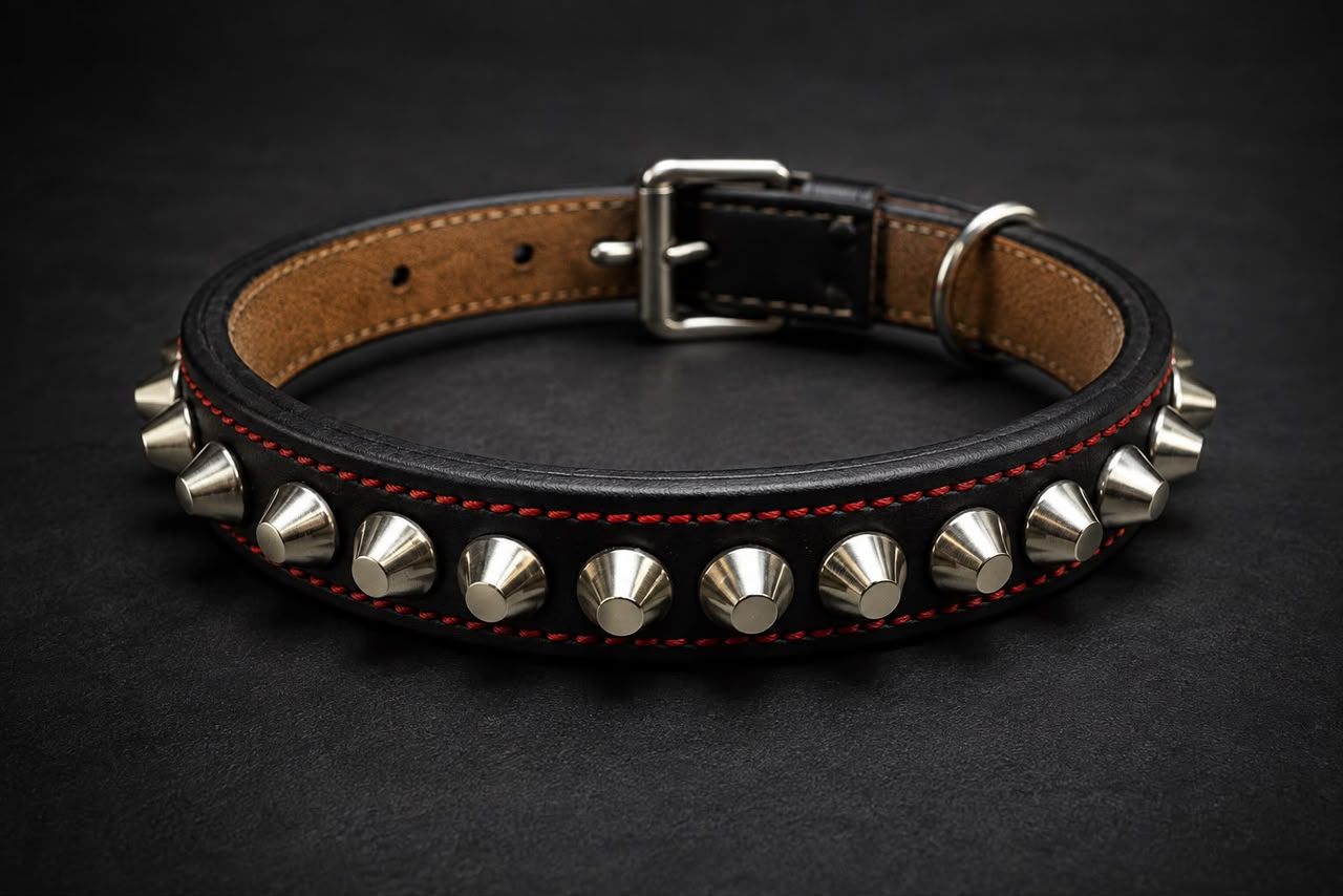 Premium Studded Leather Dog Collar