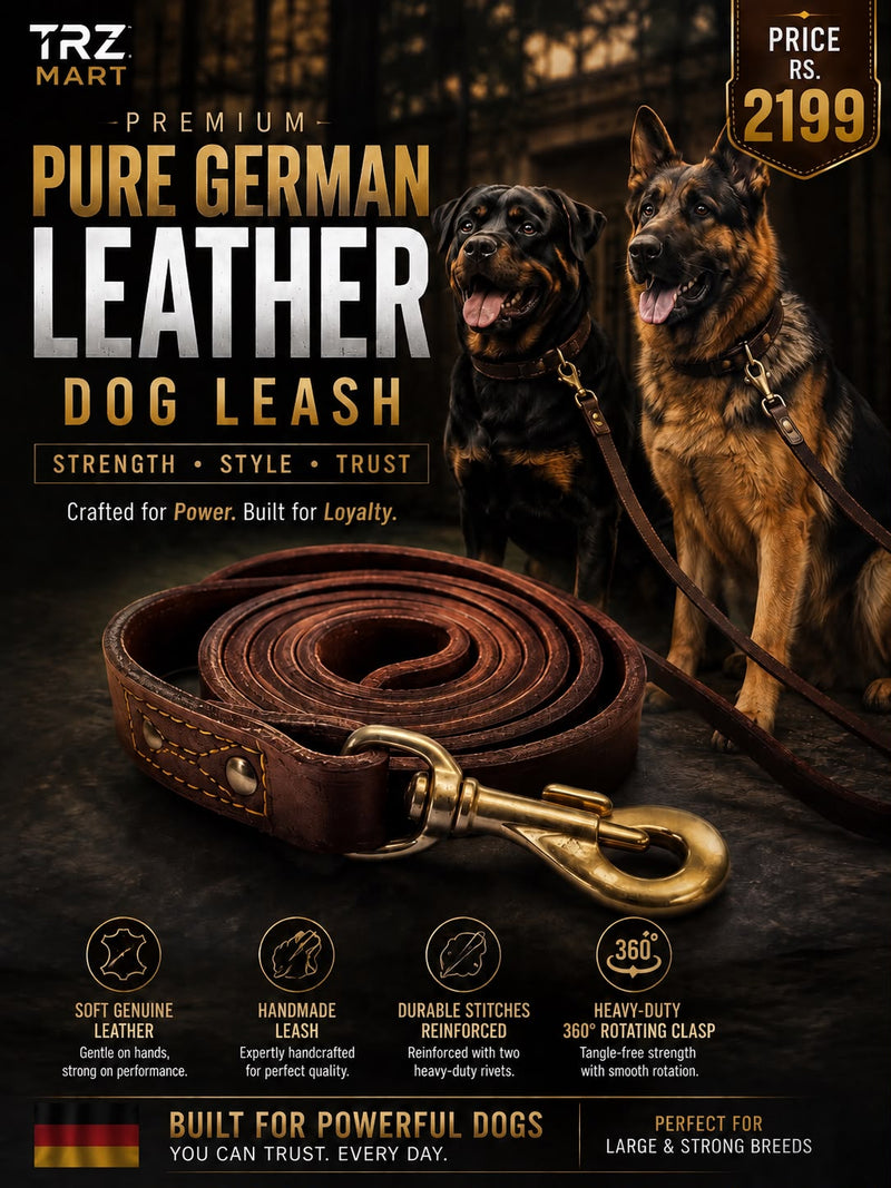 Premium German Leather Dog Leash