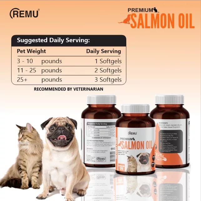 Remu Salmon Oil Supplements For cats & dogs