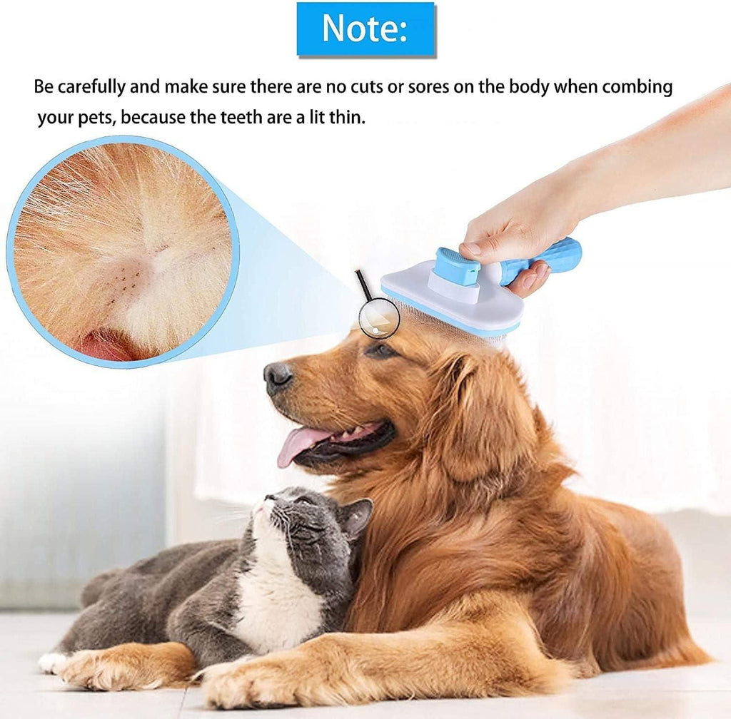 Pet Grooming Tool Self Cleaning Sliker Brush For Dogs & Cats