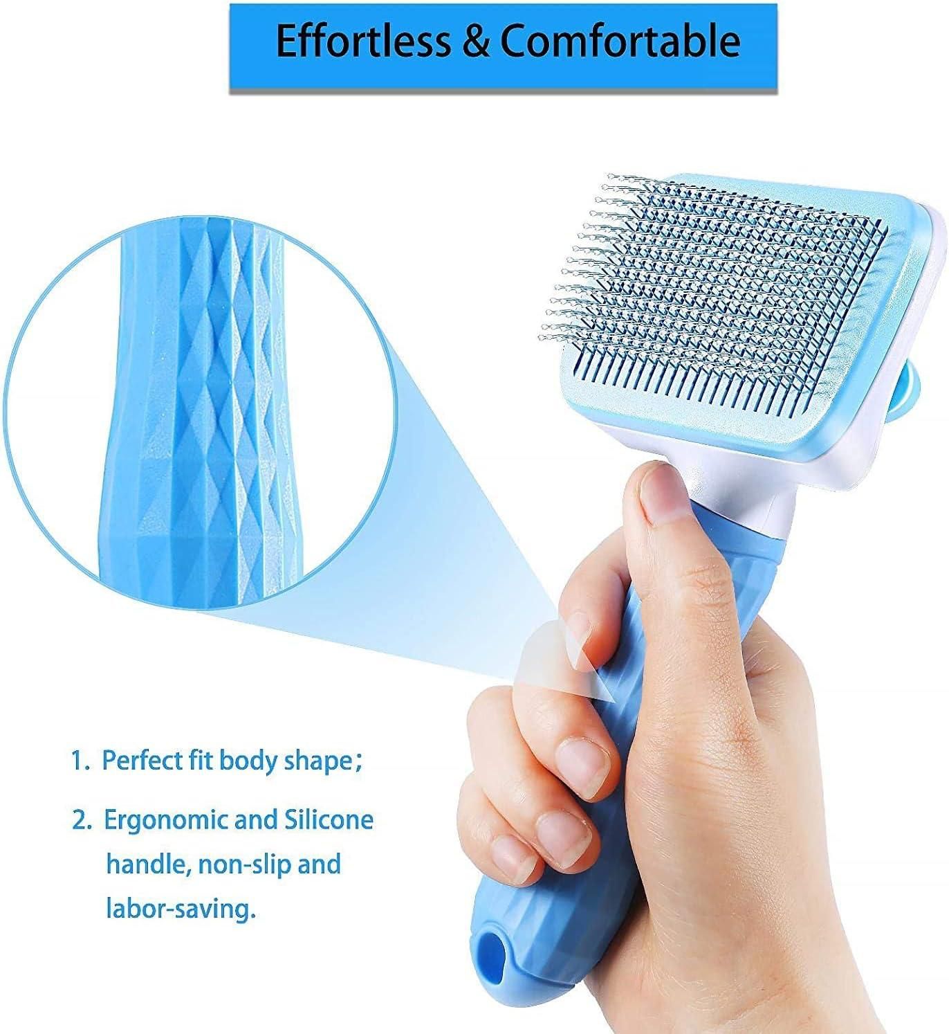 Pet Grooming Tool Self Cleaning Sliker Brush For Dogs & Cats